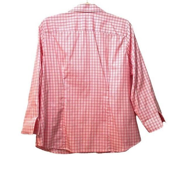 Lands End cotton plaid no iron pinpoint oxford 16W - Picture 4 of 10